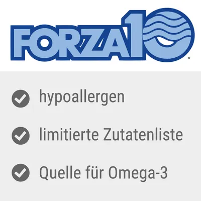 Forza10. Hypoallergen, limitierte Zutatenliste, Quelle für Omega-3.