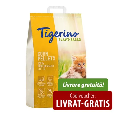 Tigerino Plant-Based Porumb Așternut pentru pisici - Sensitive, fără parfum - 7 l