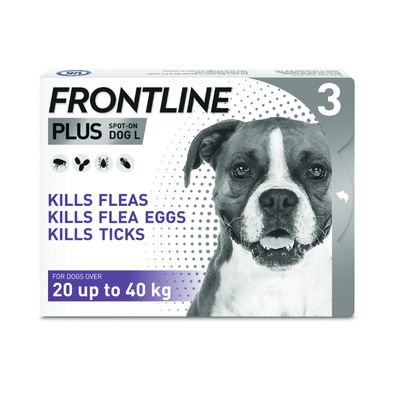FRONTLINE® Plus Spot On for Dogs - L (20-40kg) 3 pipettes x 2.68ml
