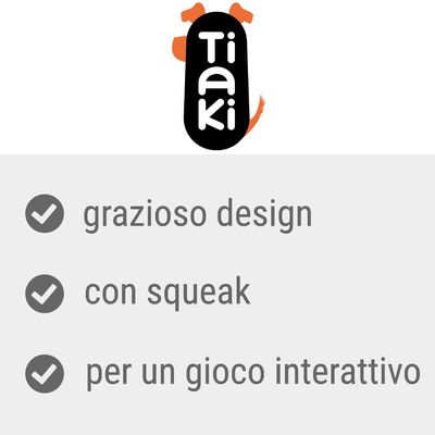 Tiaki. Grazioso design, con squeak, per un gioco interattivo.