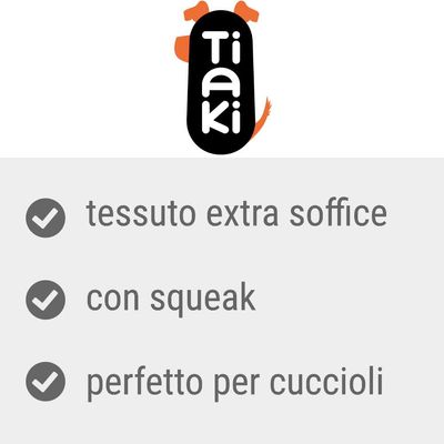 Tiaki. Tessuto extra soffice, con squeak, perfetto per cuccioli.