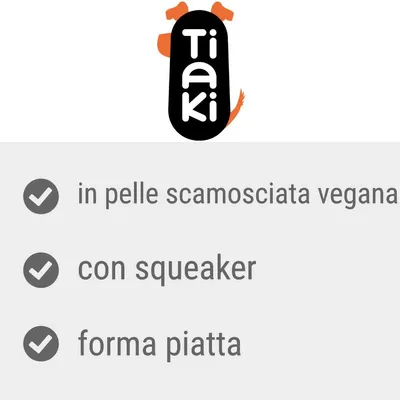 Tiaki. in pelle scamosciata vegana, con squeak, forma piatta