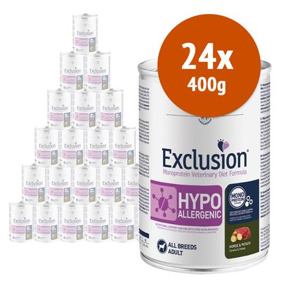 Exclusion Diet Hypoallergenic 24 x 400 g Mix 1 (3 gusti): Coniglio + Cervo + Pesce
