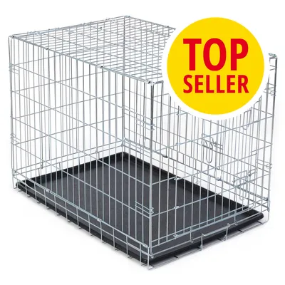 Kovová klec s černou plastovou vaničkou, žlutý kruh s červeným textem TOP SELLER v pravém horním rohu