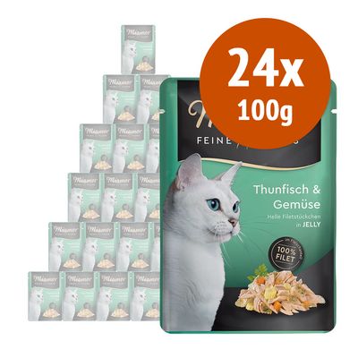Miamor Delicato Filetto in Gelatina - buste 24 x 100 g Pacco misto "Terra e mare" (2 gusti)