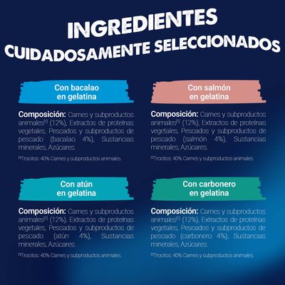 Felix Fantastic 80 x 85 g - Jumbopack - Mix de pescado en gelatina (platija, salmón, atún, bacalao) 