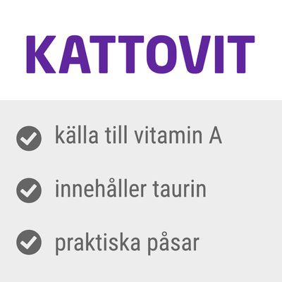 KATTOVIT, källa till vitamin A, innehåller taurin, praktiska påsar