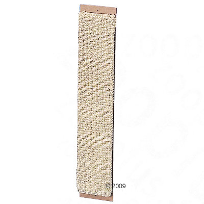 Rectangular sisal scratching board with wooden ends, designed for wall mounting to provide a surface for pets to scratch.