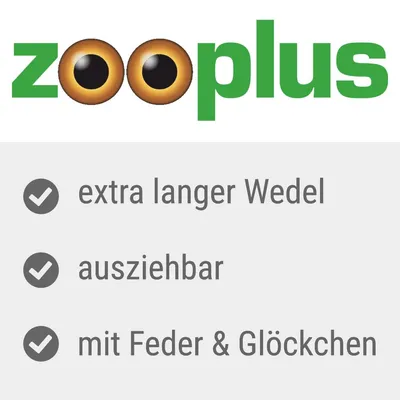Zooplus. Extra-long teaser, extendable, with feather and bell.