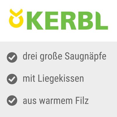 KERBL. drei große Saugnäpfe, mit Liegekissen, aus warmem Filz (tekst na njemačkom jeziku)