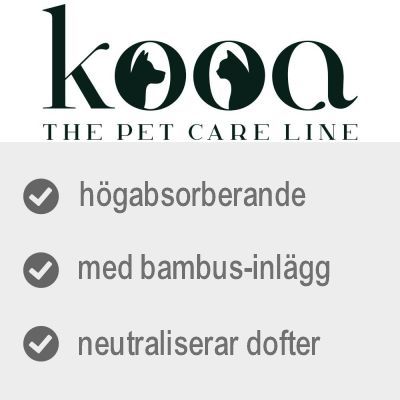 kooa THE PET CARE LINE. högabsorberande, med bambus-inlägg, neutraliserar dofter.