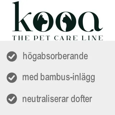 kooa THE PET CARE LINE. högabsorberande, med bambus-inlägg, neutraliserar dofter.