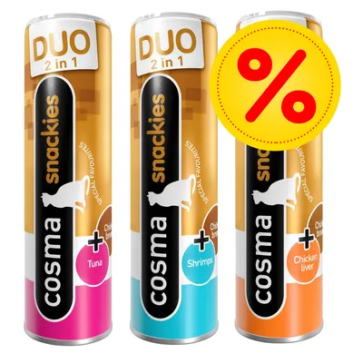 Lot 3 saveurs Cosma Snackies DUO 2 en 1 - lot mixte % : 3 saveurs (77 g)