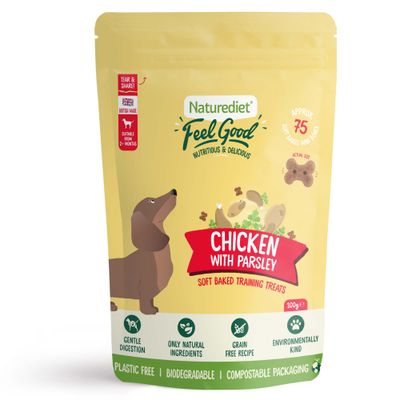 Naturediet Feel Good Soft Baked Training Treats - Chicken with Parsley 100g