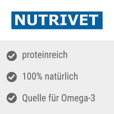 Nutrivet. Proteinreich, 100% natürlich, Quelle für Omega-3.