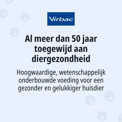Virbac. Al meer dan 50 jaar toegewijd aan diergezondheid. Hoogwaardige, wetenschappelijk onderbouwde voeding voor een gezonder en gelukkiger huisdier.