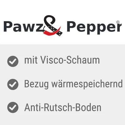 Pawz & Pepper. Mit Visco-Schaum, Bezug wärmespeichernd, Anti-Rutsch-Boden.