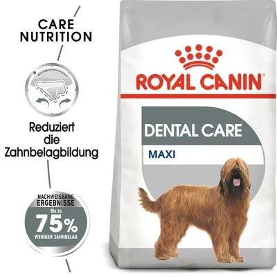 Royal Canin Dental Care Maxi. Vermindert tandplakvorming. Bewezen resultaat: tot 75% minder tandplak.