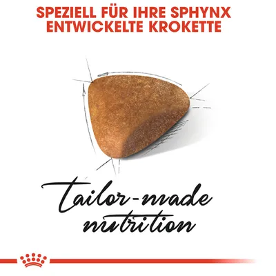 Speziell für Sphynx entwickelte Krokette. Tailor-made nutrition.