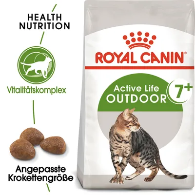 Royal Canin Active Life Outdoor 7+ hrana za mačke z vitalnostnim kompleksom, prilagojena velikost briketov, Health Nutrition za aktivne starejše mačke.