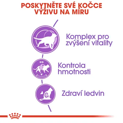 Poskytněte své kočce výživu na míru. Komplex pro zvýšení vitality, kontrola hmotnosti, zdraví ledvin.