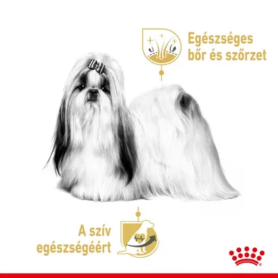 Egészséges bőr és szőrzet. A szív egészségéért. (A szöveg képen látható, magyar nyelven.)