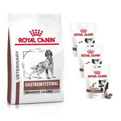 Royal Canin Veterinary Gastrointestinal + 3 x 230 g Snack gratis! 7,5 kg Moderate Calorie