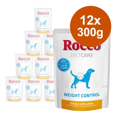 Rocco Diet Care Weight Control, pui cu cartof, 12x300g. Conținut energetic redus, potrivit pentru gestionarea greutății la câini.