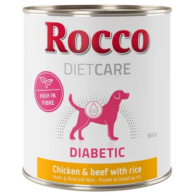 Rocco Diet Care Diabetic poulet, bœuf, riz 800 g pour chien - 12 x 800 g
