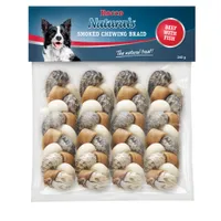Rocco Smoked Rawhide Plaited Chews - 4 Plaited Chew Sticks (approx. 17cm each) - smoked