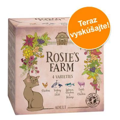 Rosie's Farm 4 Varieties, Adult. Príchute: Chicken, Turkey & Duck, Salmon Chicken Shrimp, Lamb & Chicken. Teraz vyskúšajte! Grain Free Recipe.