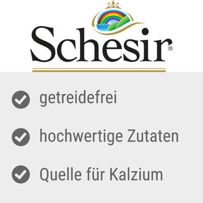 Schesir. Getreidefrei, hochwertige Zutaten, Quelle für Kalzium.