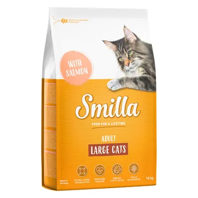 Smilla Adult Large Cats száraz eledel lazaccal, visszazárható csomagolásban, taurinnal, omega zsírsavakkal és Yucca Schidigerával. Németországban készült, 10 kg.