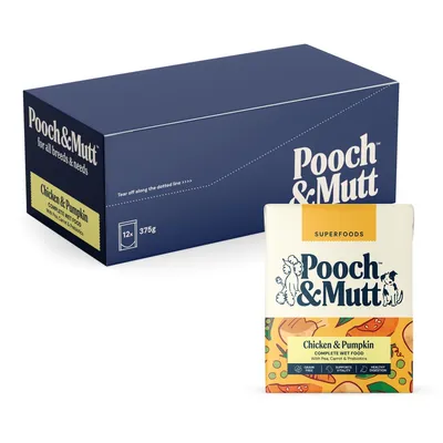 Pooch and Mutt Wet Dog Food - Chicken, Pea & Pumpkin - Saver Pack: 24 x 375g