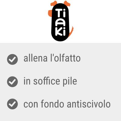 Tiaki. allena l'olfatto, in soffice pile, con fondo antiscivolo