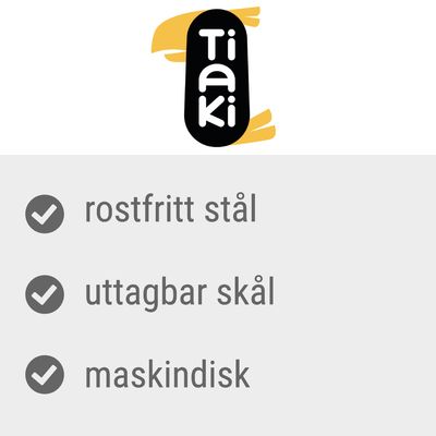 Tiaki. Rostfritt stål, uttagbar skål, maskindisk.
