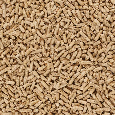 Close-up of wood pellets, suitable as bedding for animals or other uses.