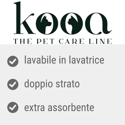 kooa THE PET CARE LINE, lavabile in lavatrice, doppio strato, extra assorbente