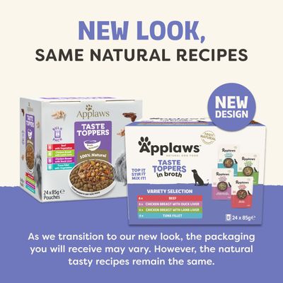 Applaws Taste Toppers in Broth Multibuy 24 x 85g - Variety Selection