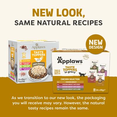 Applaws Taste Toppers in Gravy Multibuy 24 x 85g - Chicken Selection (4 Varieties)