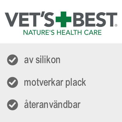VET'S BEST NATURE'S HEALTH CARE. av silikon, motverkar plack, återanvändbar.