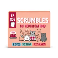 Scrumbles Gut Health Cat Food Pouches Fish in Jelly Selection - 8 x 85g