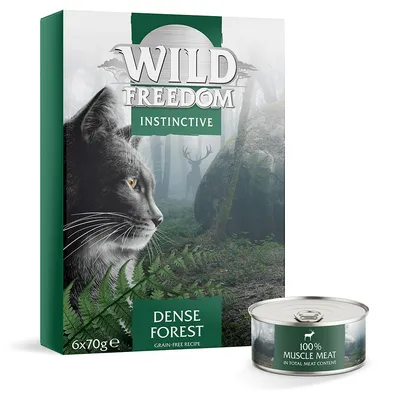 Wild Freedom Instinctive Dense Forest, gabonamentes receptúra, 6x70g. Konzerv: 100% izomhús a teljes hústartalomban.