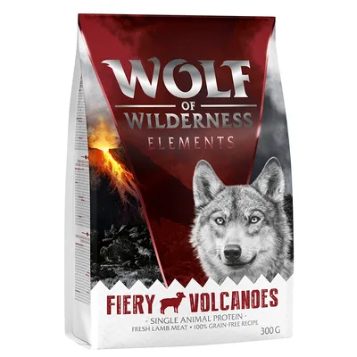 Wolf of Wilderness Elements Fiery Volcanoes, единствен източник на животински протеин, прясно агнешко месо, 100% беззърнена рецепта, 300 г.