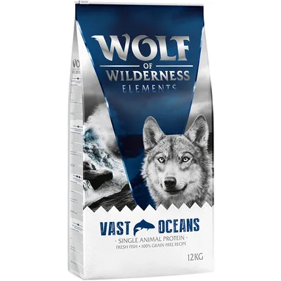 Wolf of Wilderness Elements Vast Oceans, single animal protein, fresh fish, 100% grain-free recipe, 12kg.