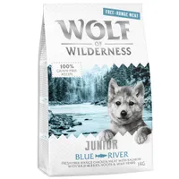 Wolf of Wilderness Junior "Blue River" - szabad tartású csirke & lazac - 1 kg