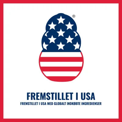 FREMSTILLET I USA. Fremstillet i USA med globalt indkøbte ingredienser. FREMSTILLET I USA. Fremstillet i USA med globalt indkøbte ingredienser.