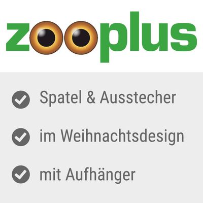 zooplus. лопатка и вырубка, в рождественском дизайне, с подвесом.