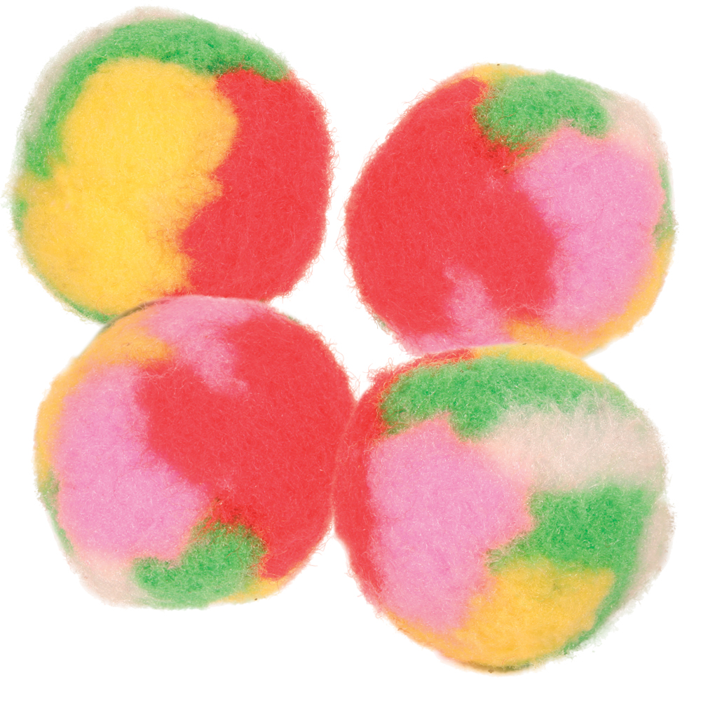 Trixie pomponové míčky - sada po třech (12 kusů)