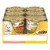 Six-pack of Gourmet Gold tinned food, visible flavours include chunks in gravy chicken and liver, and with chicken. Packaging shows images of food pieces on a plate.